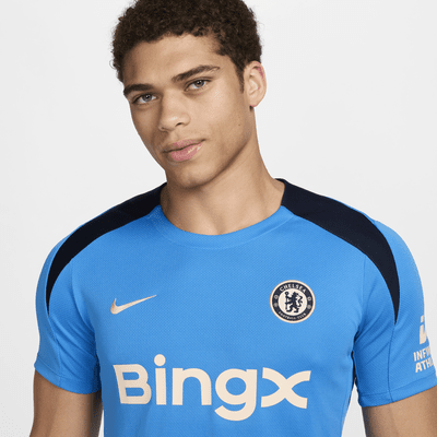 FC Chelsea StrikeNike Dri-FIT Kurzarm-Fußballoberteil aus Strickmaterial (Herren) Letzter Tag
