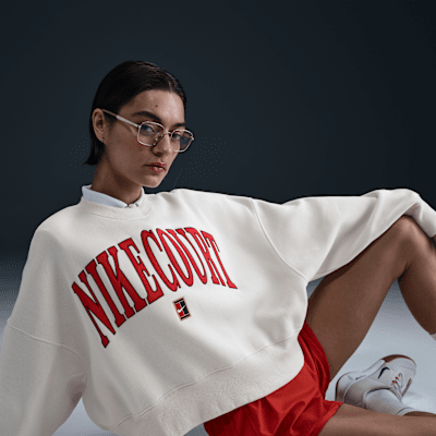 NikeCourt Phoenix FleeceOver-Oversized-Sweatshirt mit Rundhalsausschnitt (Damen) Zeitbegrenzte Promotion