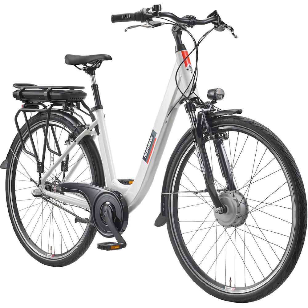 Telefunken E-Bike »Multitalent RC835« 3 Gang Shimano Frontmotor 250 W (28 Zoll Straßenzulassung ca. 100 km Reichweite) Pedelec Elektrofahrrad für Herren u. Damen tiefer Einstieg Cityrad auf Rechnung kaufen Sonderangebot der Fabrik