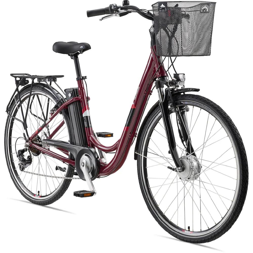 Telefunken E-Bike »Multitalent RC822« 7 Gang Shimano Tourney Frontmotor 250 W (ca. 100 km Reichweite-2 V-Bremsen-Beleuchtung-Straßenzulassung) City Elektrofahrrad Damen Herren 28 Zoll 36 V 374 Wh Akku Pedelec auf Rechnung Bis zu 55% Rabatt