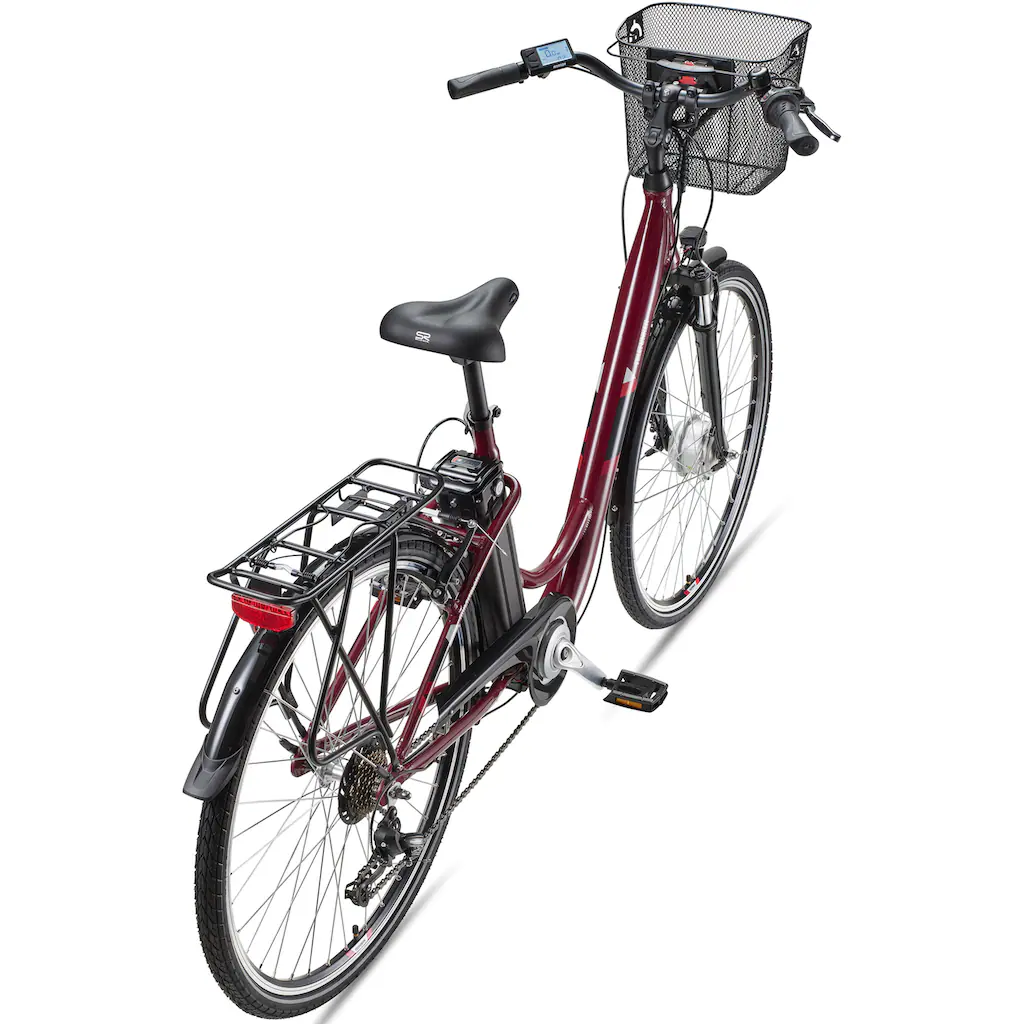 Telefunken E-Bike »Multitalent RC822« 7 Gang Shimano Tourney Frontmotor 250 W (ca. 100 km Reichweite-2 V-Bremsen-Beleuchtung-Straßenzulassung) City Elektrofahrrad Damen Herren 28 Zoll 36 V 374 Wh Akku Pedelec auf Rechnung Bis zu 55% Rabatt