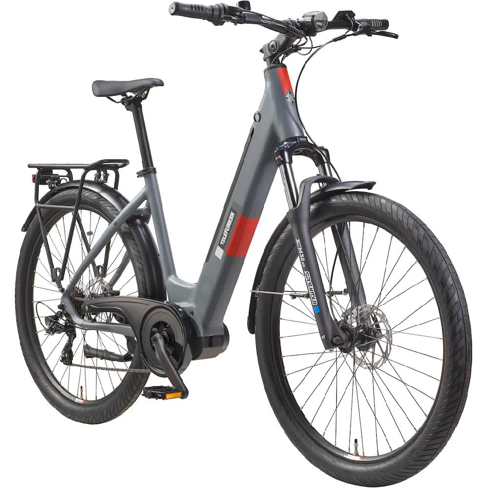 Telefunken E-Bike »SUV500« 7 Gang Shimano Mittelmotor 250 W (27 5 Zoll Straßenzulassung Scheibenbremsen) Pedelec Elektrofahrrad für Damen u. Herren Cityrad auf Rechnung Clearance-Verkauf