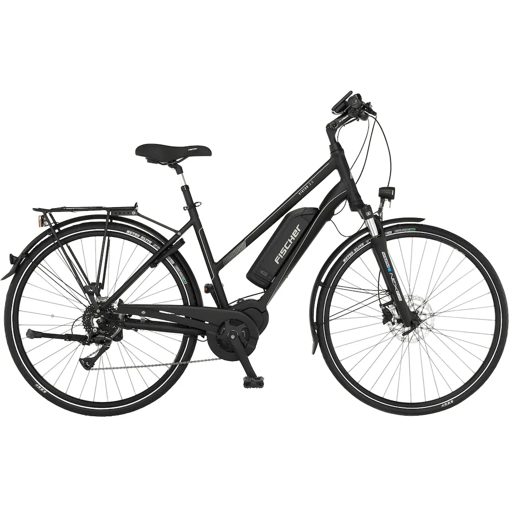 FISCHER Fahrrad E-Bike »VIATOR 3.0 Damen 49« 8 Gang Shimano Acera Mittelmotor 250 W (mit Faltschloss) Pedelec Elektrofahrrad für Damen u. Herren Trekkingrad zollfrei