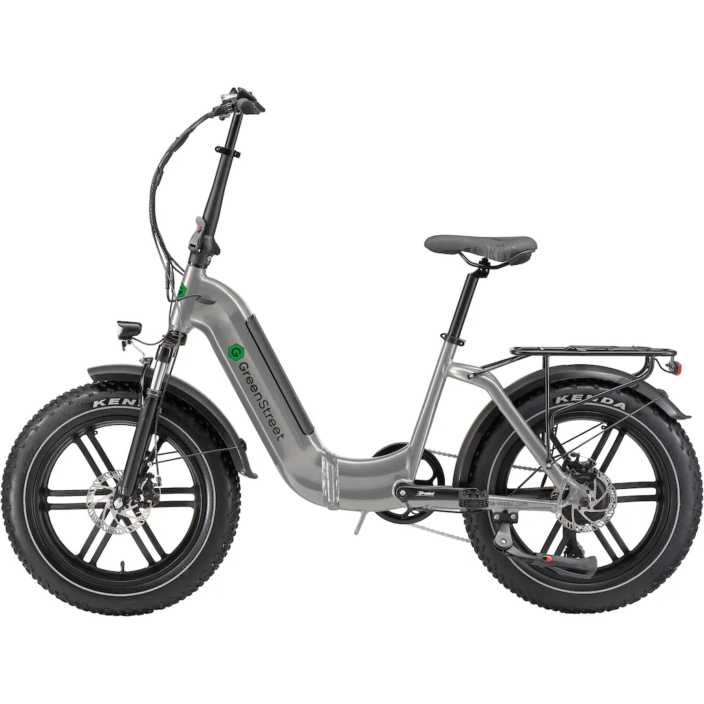 GreenStreet E-Bike »Tiefeinsteiger Klapprad GS5« 7 Gang Shimano Heckmotor 250 W (Set 2 tlg. mit Akku-Ladegeräte Fat Tires) Pedelec Elektrofahrrad für Damen u. Herren Klapprad auf Rechnung bestellen 2025