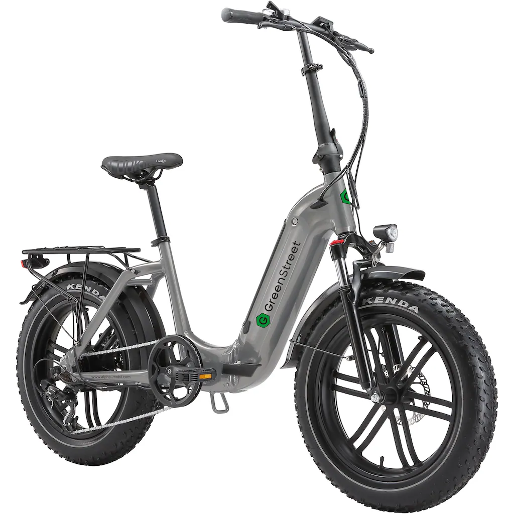 GreenStreet E-Bike »Tiefeinsteiger Klapprad GS5« 7 Gang Shimano Heckmotor 250 W (Set 2 tlg. mit Akku-Ladegeräte Fat Tires) Pedelec Elektrofahrrad für Damen u. Herren Klapprad auf Rechnung bestellen 2025