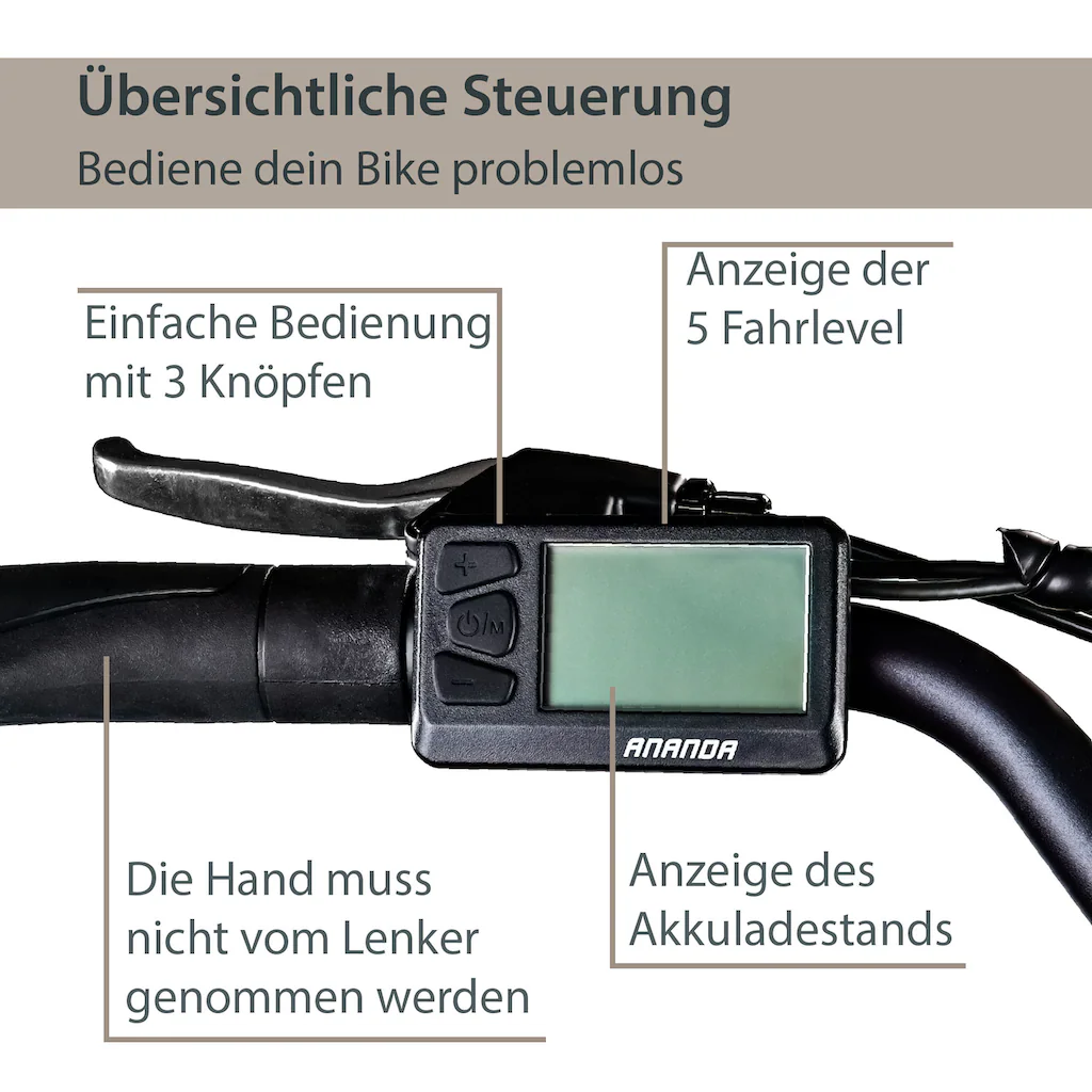 AGON E-Bike »Aurora« 3 Gang Frontmotor 250 W Pedelec Elektrofahrrad für Damen u. Herren Cityrad Schlussverkauf
