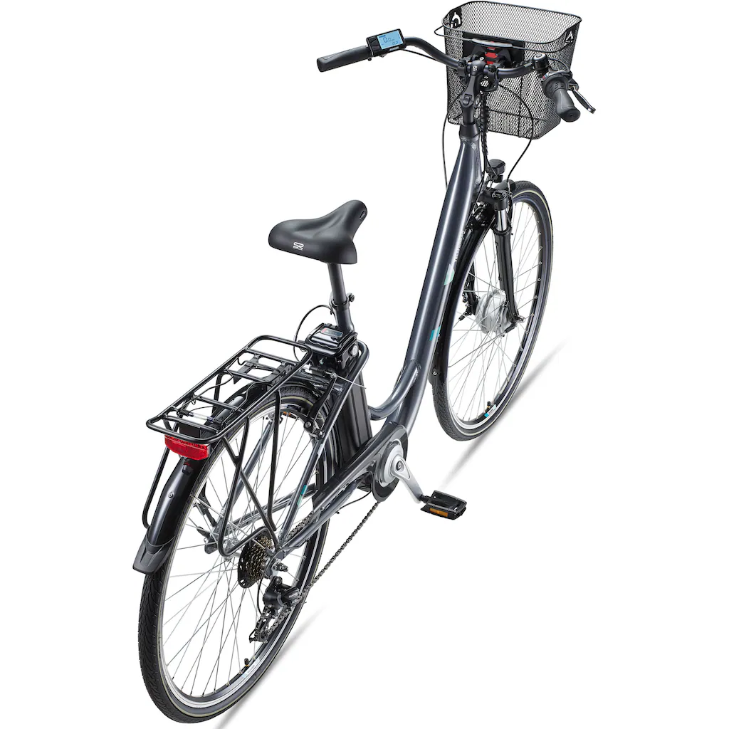 Telefunken E-Bike »Multitalent RC822« 7 Gang Shimano Tourney Frontmotor 250 W (ca. 100 km Reichweite-2 V-Bremsen-Beleuchtung-Straßenzulassung) City Elektrofahrrad Damen Herren 28 Zoll 36 V 374 Wh Akku Pedelec auf Rechnung bes Limitierter Zeitrabatt