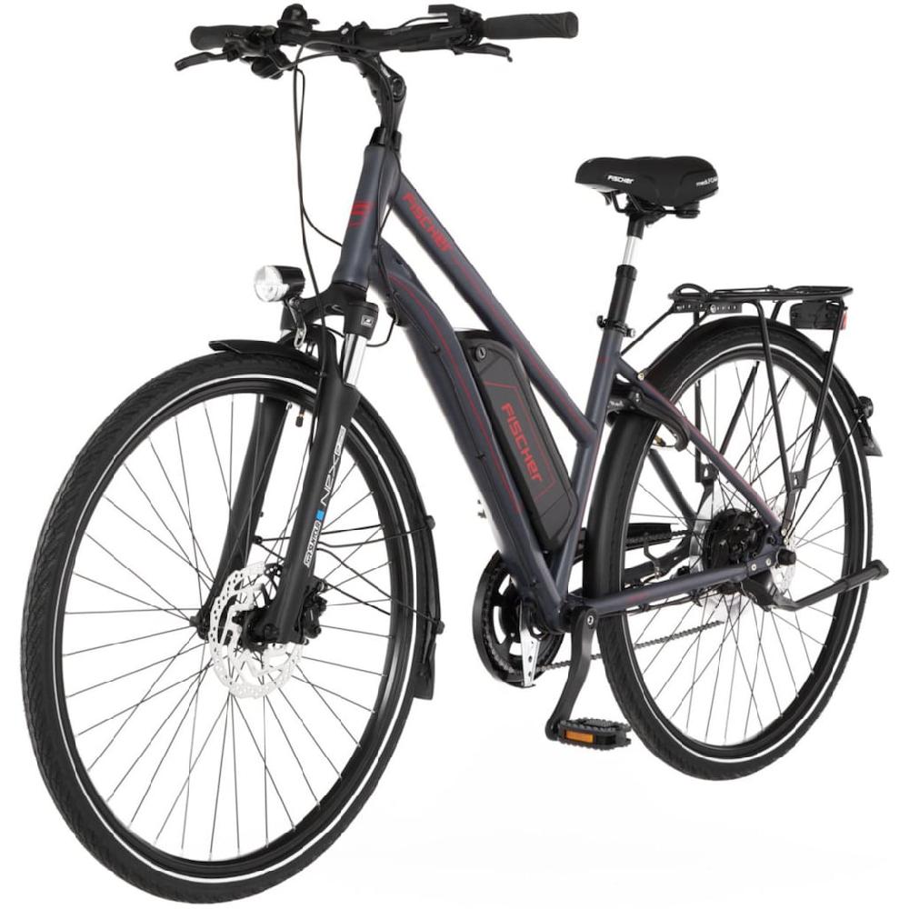 FISCHER Fahrrad E-Bike »VIATOR 1.0 Trapez 44« 8 Gang Shimano Acera Heckmotor 250 W (mit integr. Rahmenschloss) Pedelec Elektrofahrrad für Damen u. Herren Trekkingrad auf Raten Flash Sale