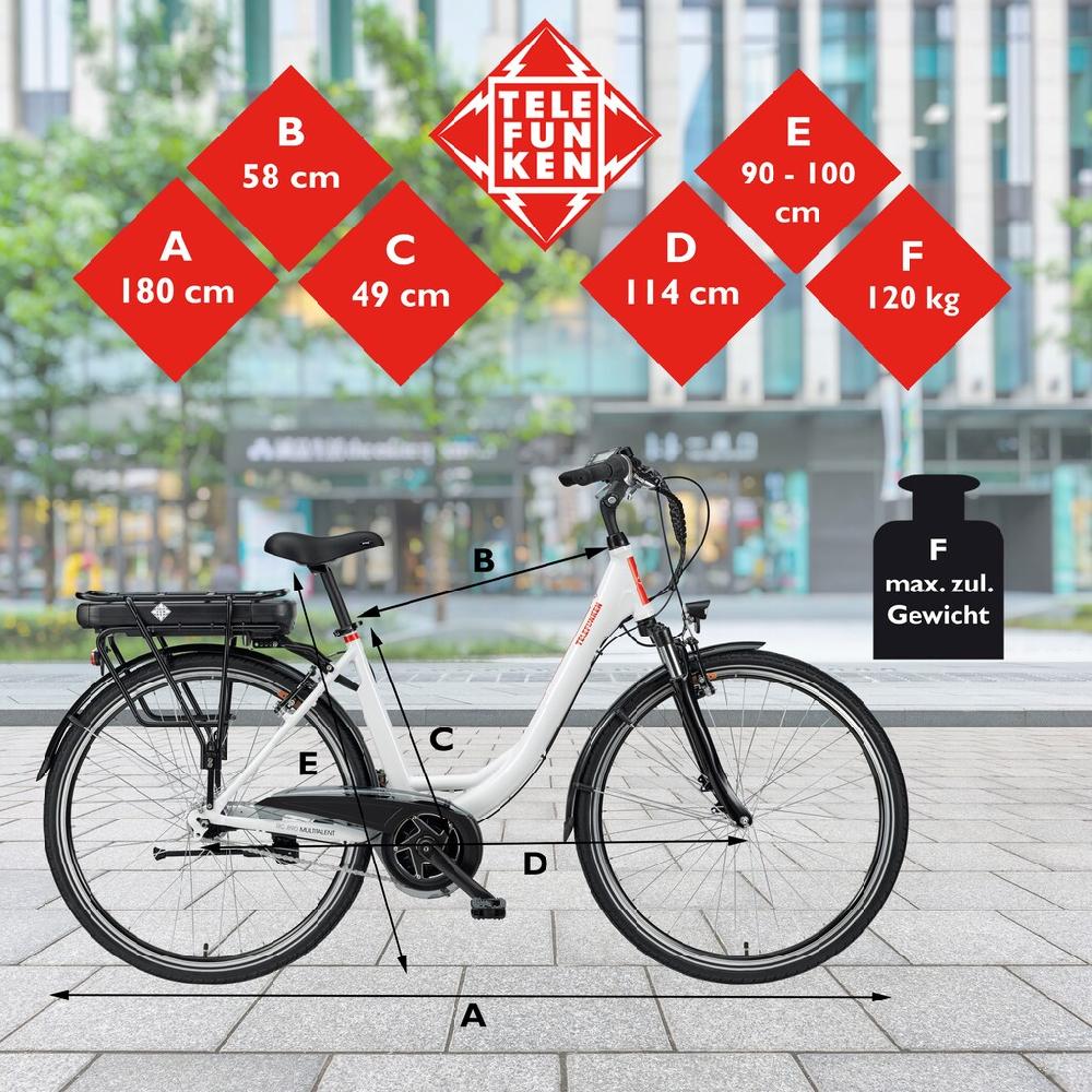Telefunken E-Bike »Multitalent RC890« 7 Gang Shimano Nexus Mittelmotor 250 W Pedelec Elektrofahrrad für Damen u. Herren Cityrad Online Shopping