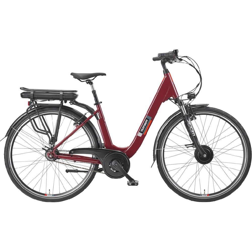 Telefunken E-Bike »Multitalent RC845« 7 Gang Shimano Frontmotor 250 W (28 Zoll Straßenzulassung ca. 100 km Reichweite) Pedelec Elektrofahrrad für Herren u. Damen tiefer Einstieg Cityrad auf Rechnung Große Rabatte