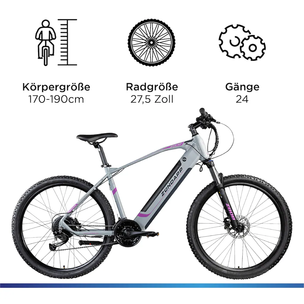 Zündapp E-Bike »Z808« 24 Gang Alivio Heckmotor 250 W Pedelec Elektrofahrrad für Damen u. Herren MTB Mountainbike Tägliche Deals