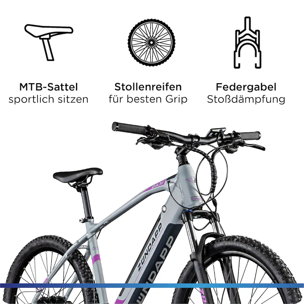 Zündapp E-Bike »Z808« 24 Gang Alivio Heckmotor 250 W Pedelec Elektrofahrrad für Damen u. Herren MTB Mountainbike Tägliche Deals