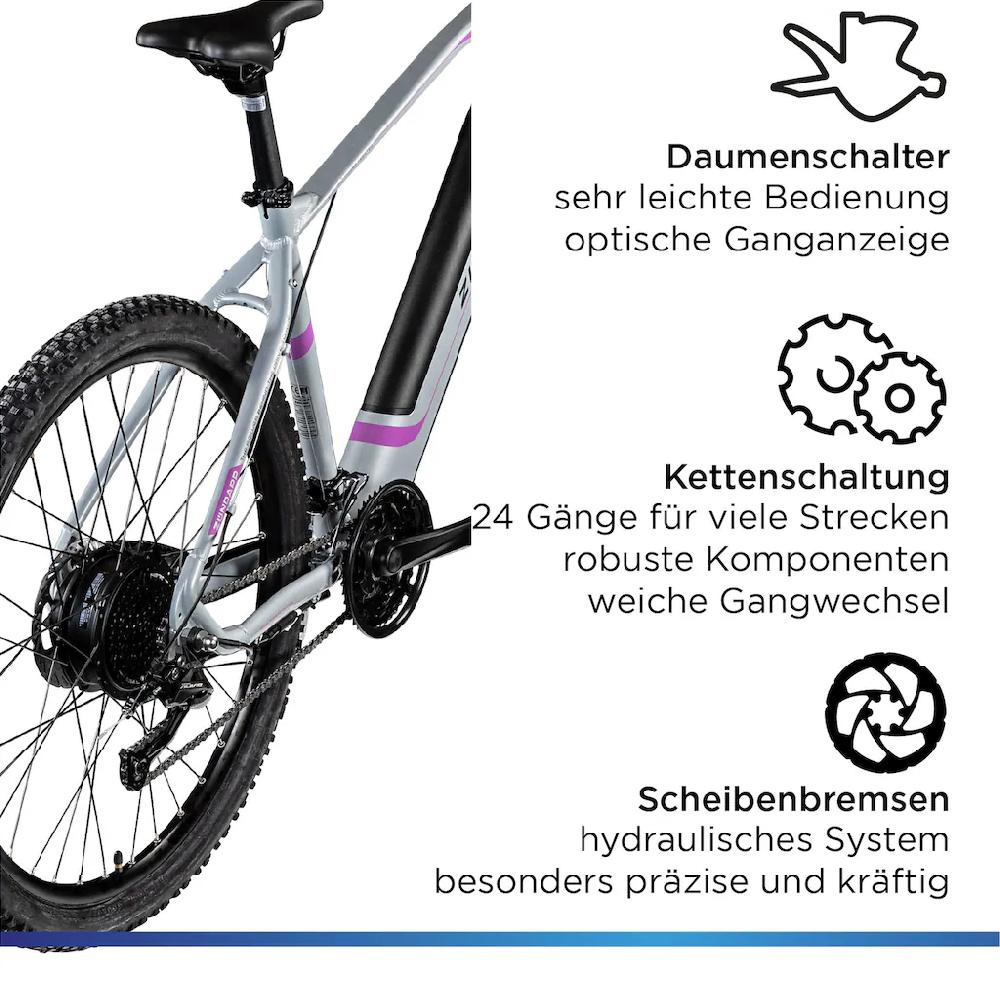 Zündapp E-Bike »Z808« 24 Gang Alivio Heckmotor 250 W Pedelec Elektrofahrrad für Damen u. Herren MTB Mountainbike Tägliche Deals