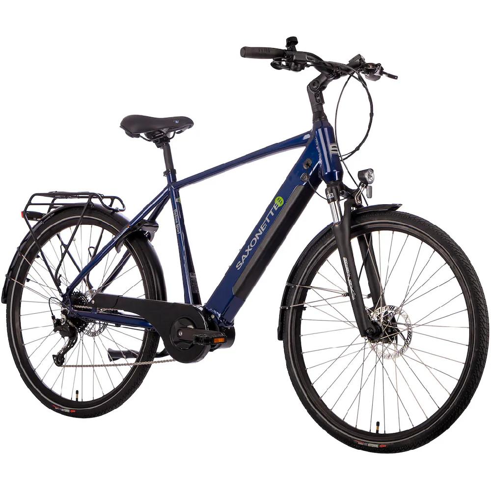 SAXONETTE E-Bike »Deluxe Sport Man« 9 Gang Shimano Alivio Mittelmotor 250 W Pedelec Elektrofahrrad für Damen u. Herren Cityrad auf Rechnung Neueste Stile