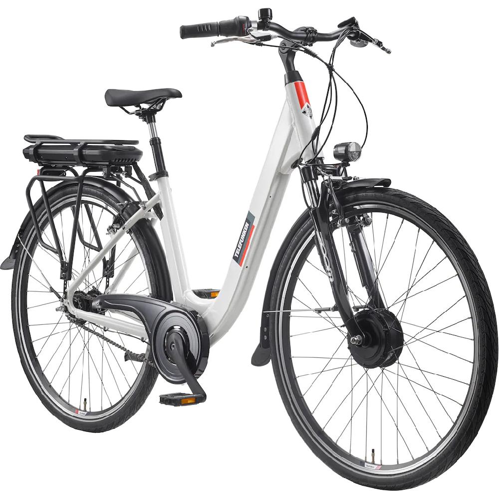 Telefunken E-Bike »Multitalent RC845« 7 Gang Shimano Frontmotor 250 W (28 Zoll Straßenzulassung ca. 100 km Reichweite) Pedelec Elektrofahrrad für Herren u. Damen tiefer Einstieg Cityrad 50% Rabatt mit kostenlosem Versand