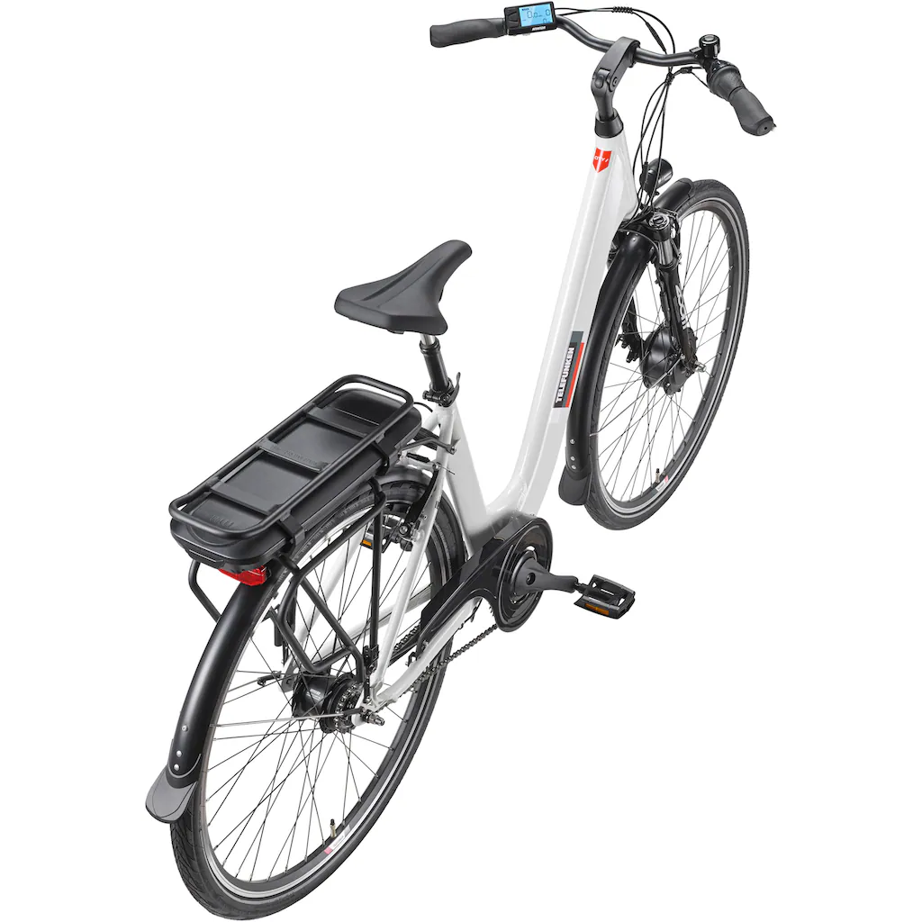 Telefunken E-Bike »Multitalent RC845« 7 Gang Shimano Frontmotor 250 W (28 Zoll Straßenzulassung ca. 100 km Reichweite) Pedelec Elektrofahrrad für Herren u. Damen tiefer Einstieg Cityrad 50% Rabatt mit kostenlosem Versand