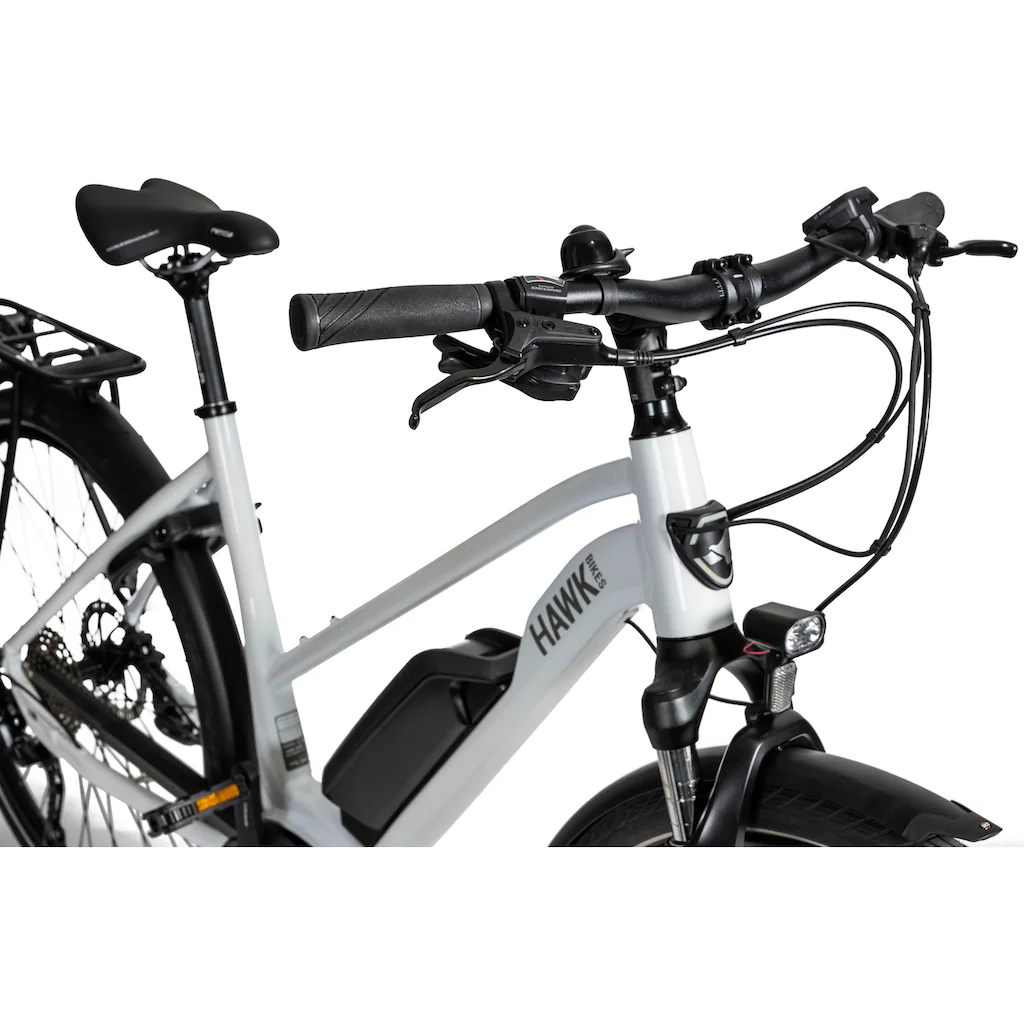 HAWK Bikes E-Bike »E-Trekking 500 Lady« 10 Gang Shimano Deore Mittelmotor 250 W Pedelec Elektrofahrrad für Damen u. Herren Trekkingrad auf Raten Online