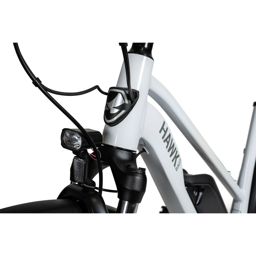 HAWK Bikes E-Bike »E-Trekking 500 Lady« 10 Gang Shimano Deore Mittelmotor 250 W Pedelec Elektrofahrrad für Damen u. Herren Trekkingrad auf Raten Online
