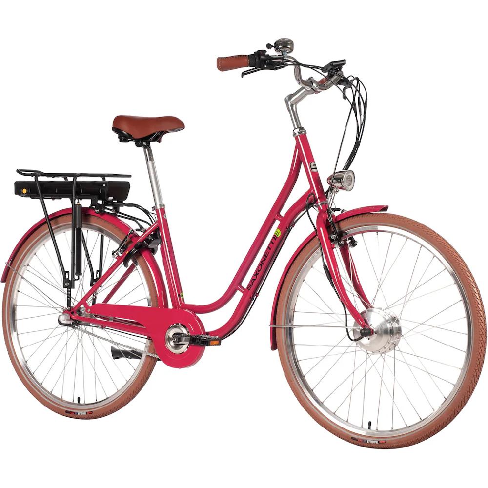SAXONETTE E-Bike »Style Plus 2.0« 3 Gang Frontmotor 250 W (mit Akku-Ladegerät) Pedelec Elektrofahrrad für Damen u. Herren Cityrad auf Rechnung bestellen Verkauf