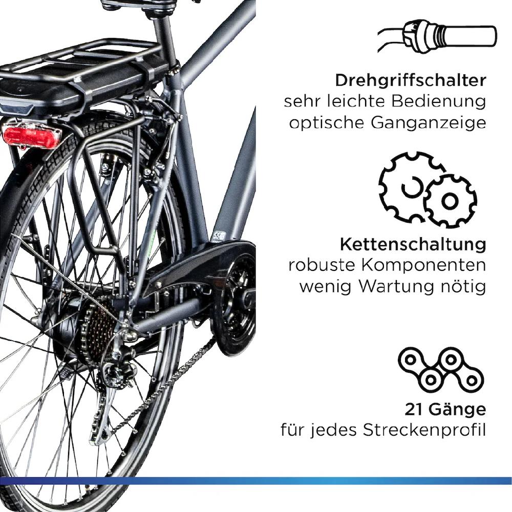 Zündapp E-Bike »Z802 Herren« 21 Gang Shimano Altus RD-M310 Heckmotor 250 W Pedelec Elektrofahrrad für Herren Trekkingrad auf Rechnung bestellen Sonderangebot