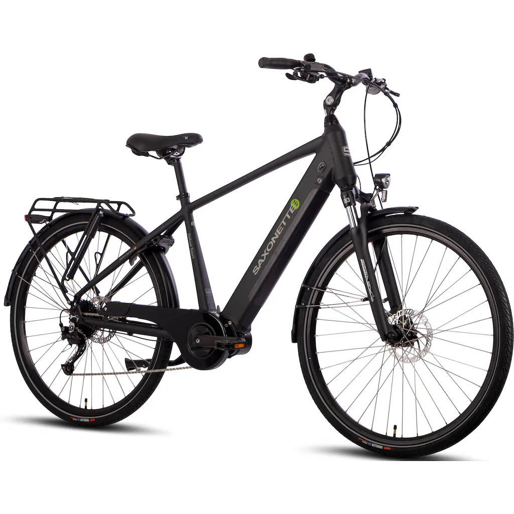 SAXONETTE E-Bike »Deluxe Sport Man« 9 Gang Shimano Alivio Mittelmotor 250 W Pedelec Elektrofahrrad für Damen u. Herren Cityrad auf Rechnung online kaufen Osterangebot
