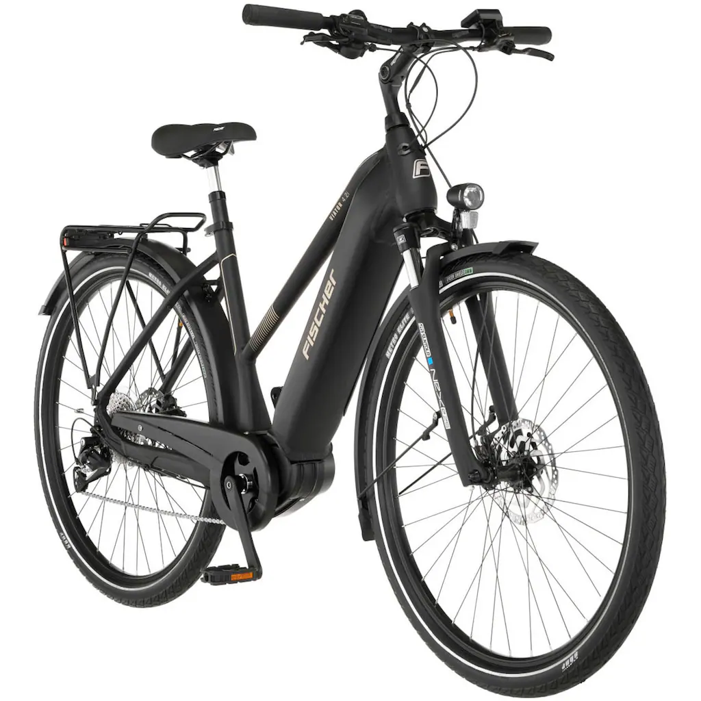 FISCHER Fahrrad E-Bike »VIATOR 4.2i« 9 Gang Shimano Acera Mittelmotor 250 W (mit Spiralschloss) Pedelec Elektrofahrrad für Damen u. Herren Online Outlet