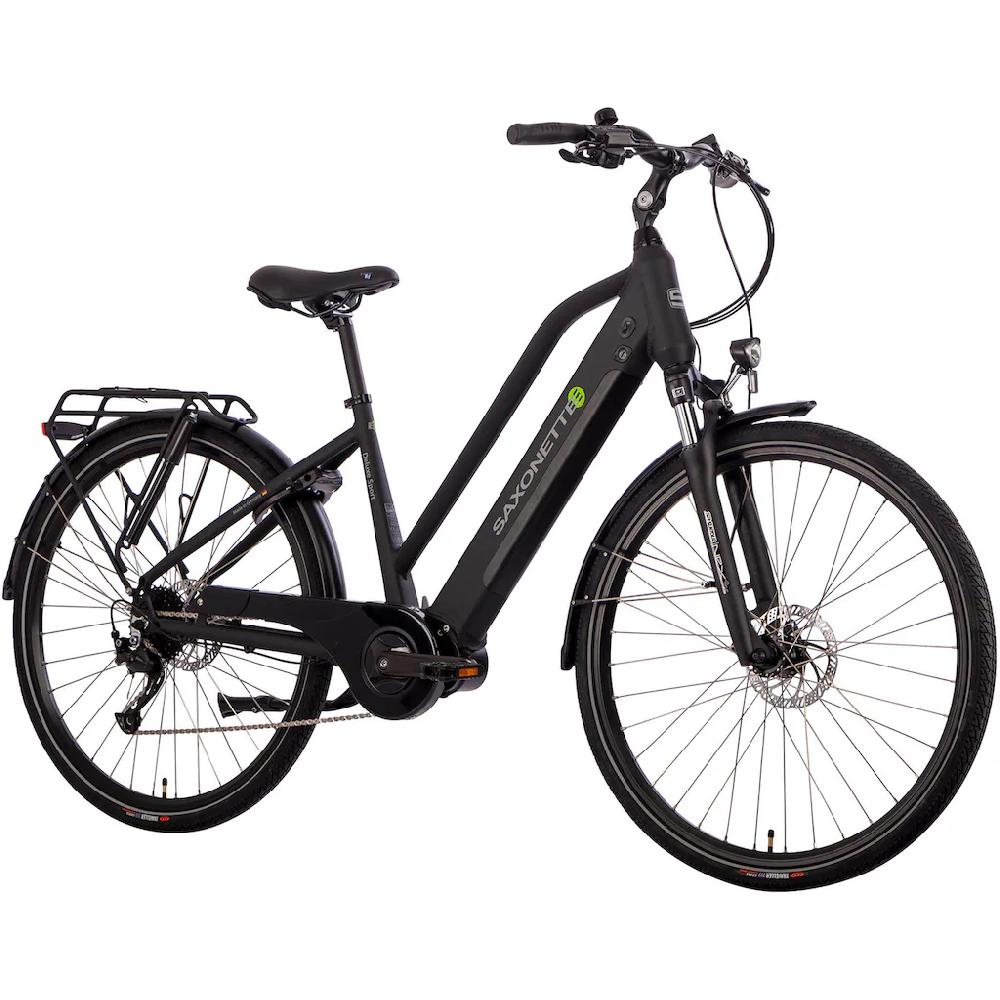 SAXONETTE E-Bike »Deluxe Sport Lady« 9 Gang Shimano Alivio Mittelmotor 250 W Pedelec Elektrofahrrad für Damen u. Herren Cityrad VIP-Rabatte