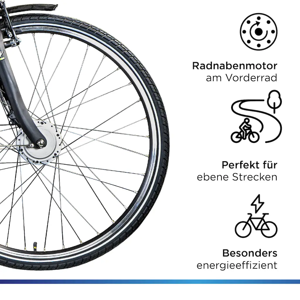 Zündapp E-Bike »Z510« 3 Gang Shimano Nexus SC-3C41 Frontmotor 250 W (mit Frontkorb) Pedelec Elektrofahrrad für Damen u. Herren Cityrad auf Rechnung online kaufen Kostenlose Rückgabe