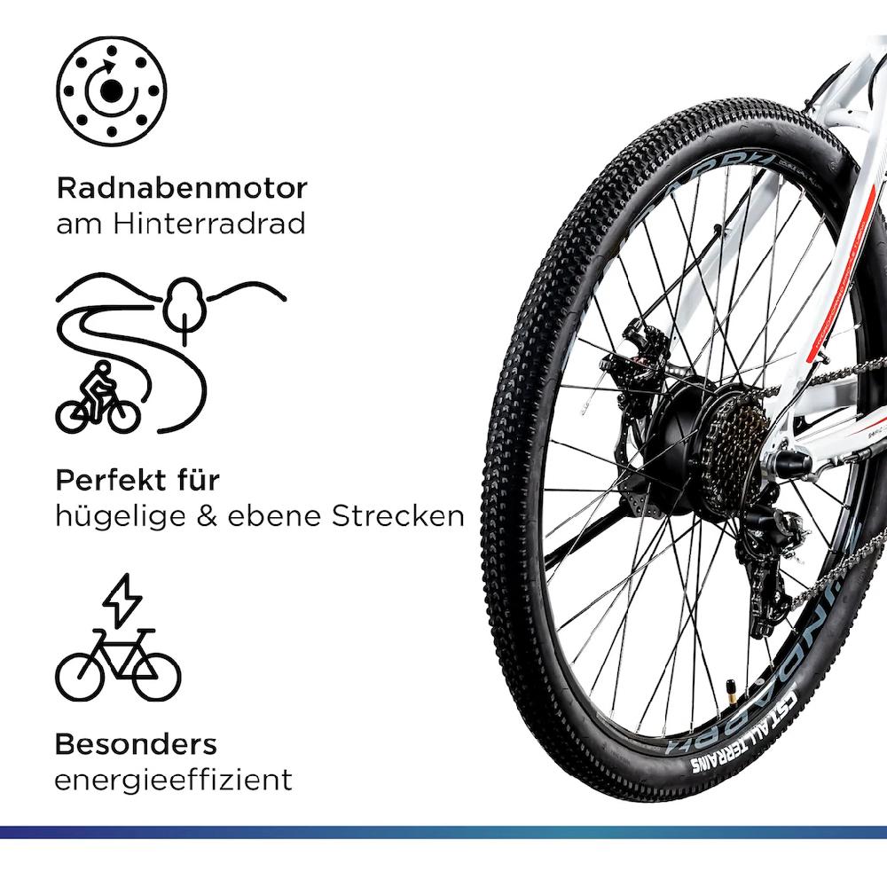 Zündapp E-Bike »Z801« 21 Gang Shimano Tourney RD-TY300 Heckmotor 250 W Pedelec Elektrofahrrad für Damen u. Herren MTB Mountainbike auf Rechnung kaufen Begrenzte Freigabe