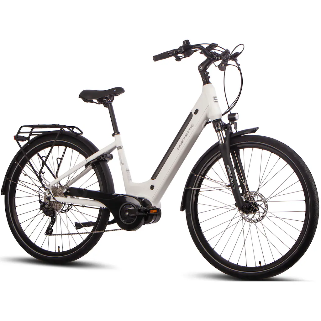 SAXONETTE E-Bike »Premium Sport (Wave)« 10 Gang Mittelmotor 250 W Pedelec Elektrofahrrad für Damen u. Herren Trekkingrad auf Rechnung Letzte 3 Tage