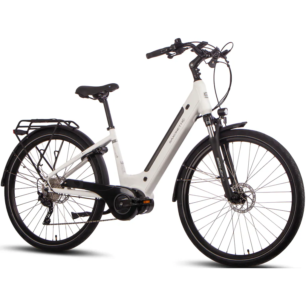 SAXONETTE E-Bike »Premium Sport (Wave)« 10 Gang Mittelmotor 250 W Pedelec Elektrofahrrad für Damen u. Herren Trekkingrad auf Rechnung Letzte 3 Tage