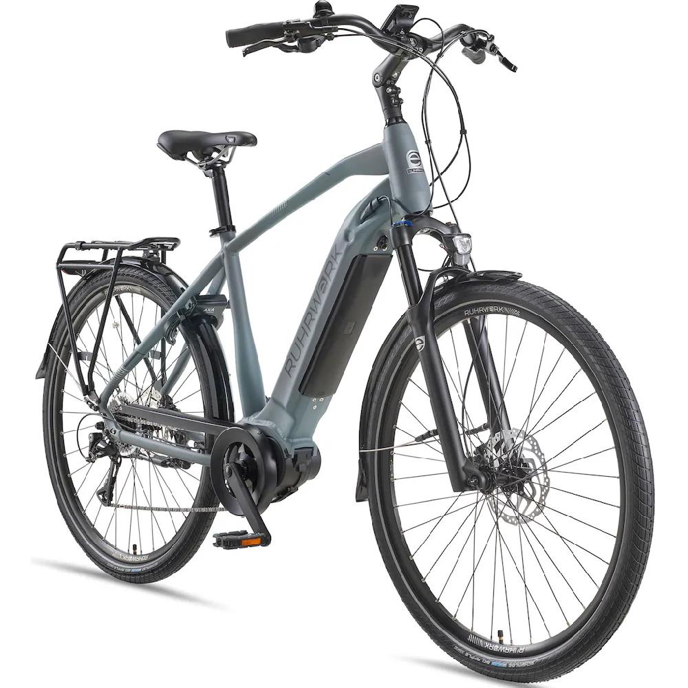 RUHRWERK E-Bike »MT800 Herren« 8 Gang Shimano Acera Mittelmotor 250 W Pedelec Elektrofahrrad für Herren Trekkingrad auf Rechnung bestellen Letzter Tag
