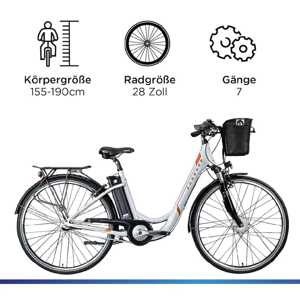 Zündapp E-Bike »Z517« 7 Gang Shimano Frontmotor 250 W Pedelec Elektrofahrrad für Damen u. Herren Cityrad auf Rechnung kaufen Speichern exportieren