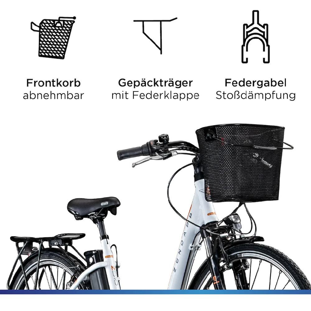 Zündapp E-Bike »Z517« 7 Gang Shimano Frontmotor 250 W Pedelec Elektrofahrrad für Damen u. Herren Cityrad auf Rechnung kaufen Speichern exportieren