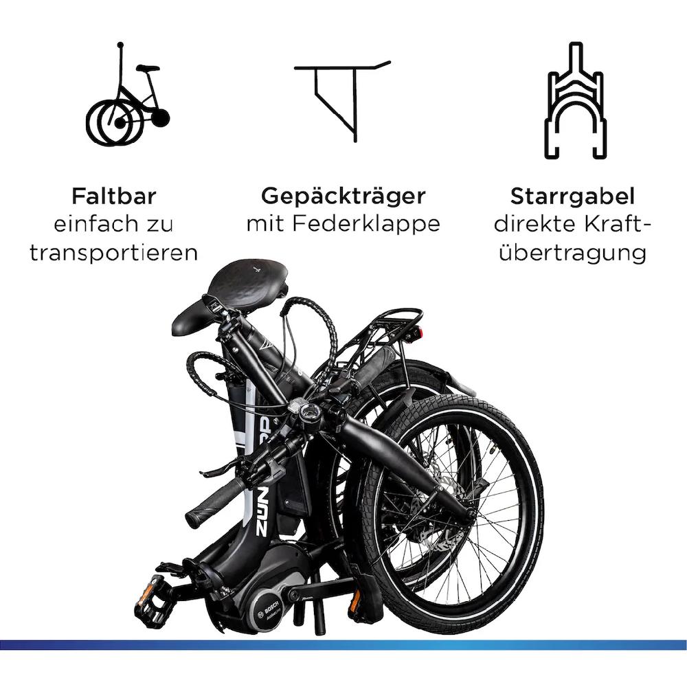 Zündapp E-Bike »X100« 9 Gang Shimano Sora Mittelmotor 250 W Pedelec Elektrofahrrad für Damen u. Herren Faltrad Black Friday Preise