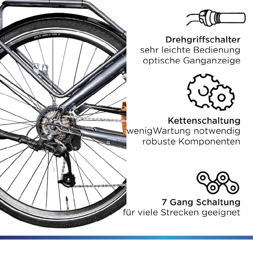 Zündapp E-Bike »Z901« 7 Gang Shimano Tourney RD-TY300 Mittelmotor 250 W Pedelec Elektrofahrrad für Damen u. Herren Cityrad Rabatte dieses Monats