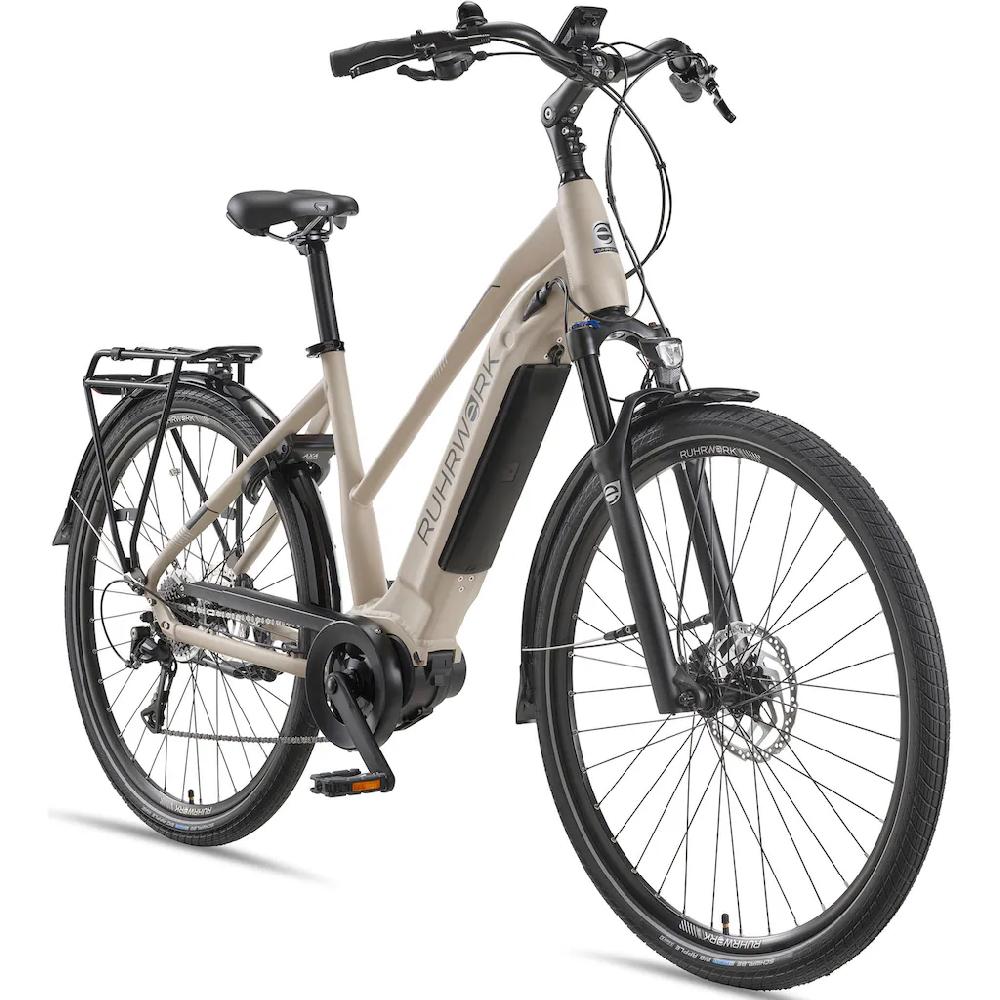RUHRWERK E-Bike »MT800 Damen« 8 Gang Shimano Acera Mittelmotor 250 W Pedelec Elektrofahrrad für Damen Trekkingrad auf Rechnung Online