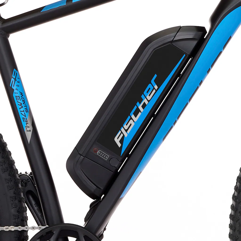 FISCHER Fahrrad E-Bike »MONTIS EM 1724.1 627« 10 Gang Shimano Deore Heckmotor 250 W (mit Schloss) Pedelec Elektrofahrrad für Damen u. Herren MTB Mountainbike auf Rechnung online bestellen Outlet