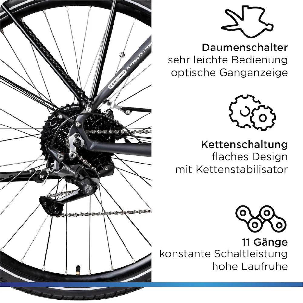 Zündapp E-Bike »X500« 11 Gang Shimano Deore Mittelmotor 250 W Pedelec Elektrofahrrad für Damen u. Herren Trekkingrad Online Outlet