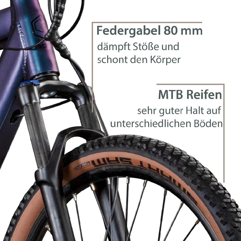 AGON E-Bike »Alpha« 24 Gang Heckmotor 250 W Pedelec Elektrofahrrad für Damen u. Herren MTB Mountainbike auf Raten Letzte 2 Tage