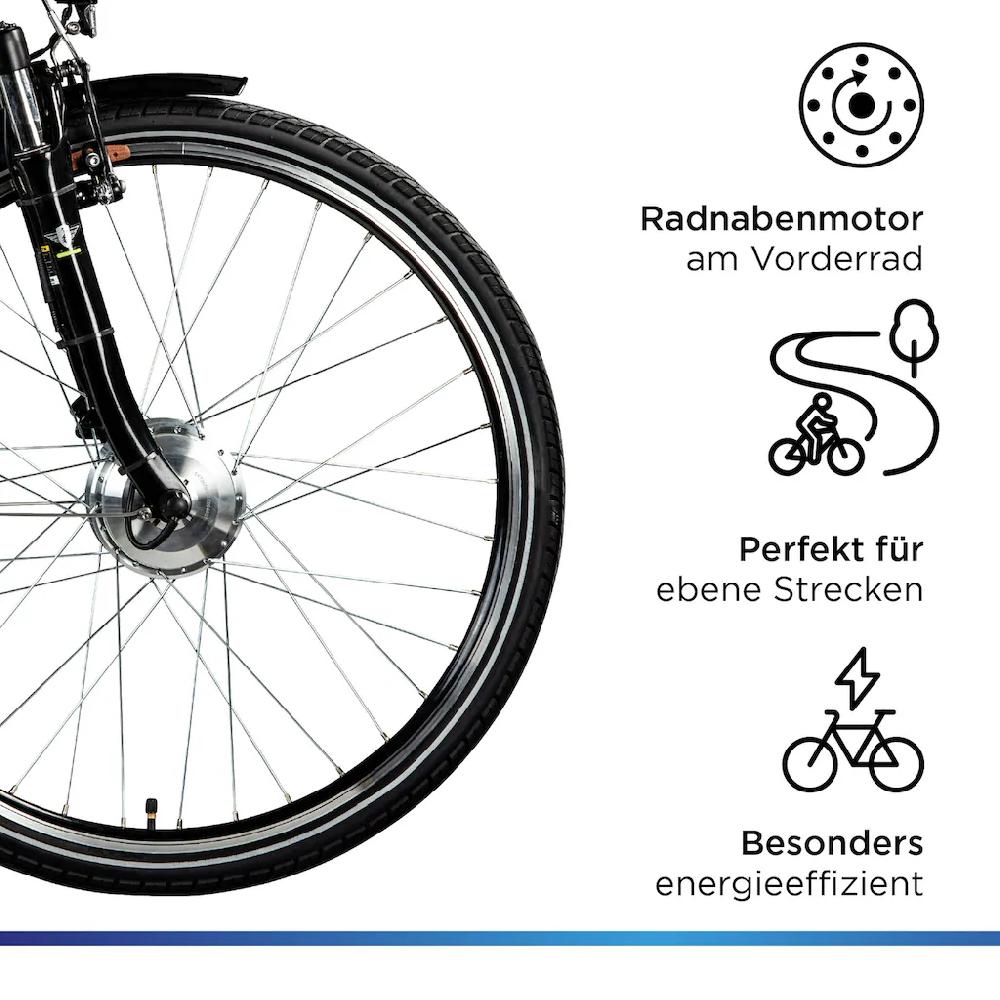 Zündapp E-Bike »Z510« 3 Gang Shimano Nexus SC-3C41 Frontmotor 250 W Pedelec Elektrofahrrad für Damen u. Herren Cityrad Sonderangebot der Fabrik