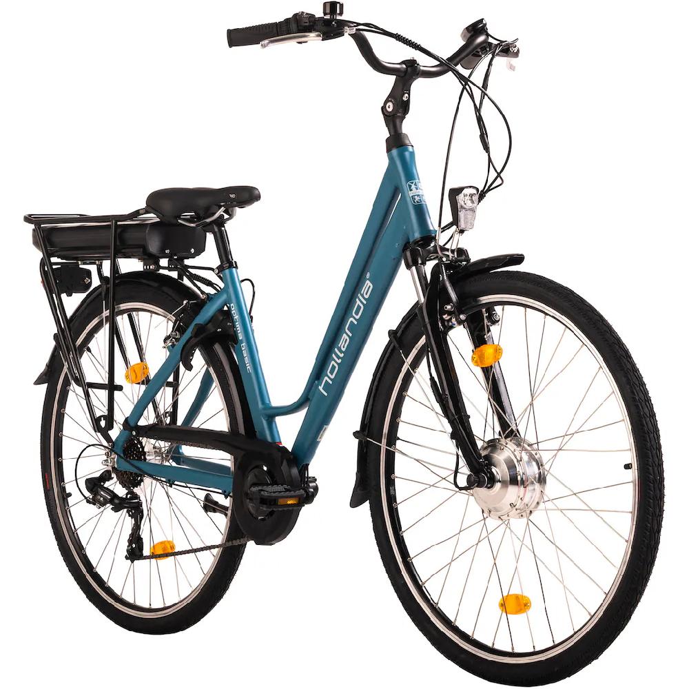 Hollandia E-Bike »Optima Basic« 7 Gang Shimano Tourney Frontmotor 250 W Pedelec Elektrofahrrad für Damen u. Herren Cityrad Super Rabatt