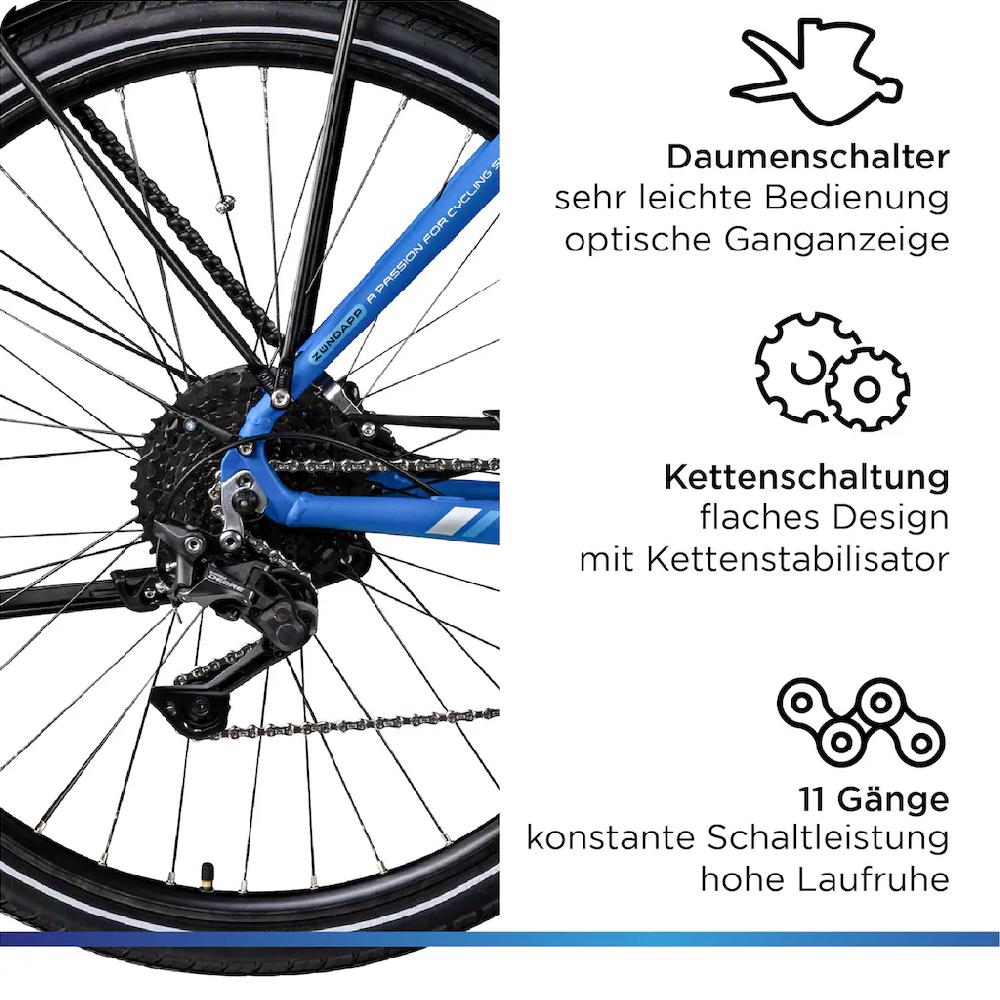 Zündapp E-Bike »X500« 11 Gang Shimano Deore Mittelmotor 250 W Pedelec Elektrofahrrad für Damen u. Herren Trekkingrad auf Rechnung Kostenloser Versand international