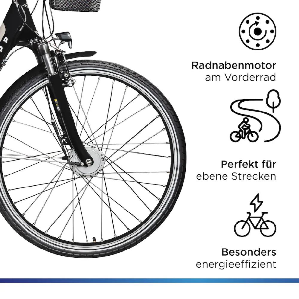 Zündapp E-Bike »Z517« 7 Gang Frontmotor 250 W E Bike Damenfahrrad 28 Zoll 155 - 190 cm mit 7 Gang Nabenschaltung auf Raten Black Friday Preise