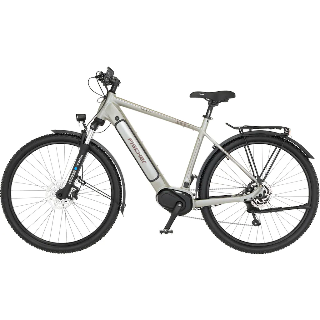 FISCHER Fahrrad E-Bike »TERRA 4.0i 55« 10 Gang Shimano Deore Mittelmotor 250 W (mit Fahrradschloss) Pedelec Elektrofahrrad für Damen u. Herren ATP Blitzverkäufe