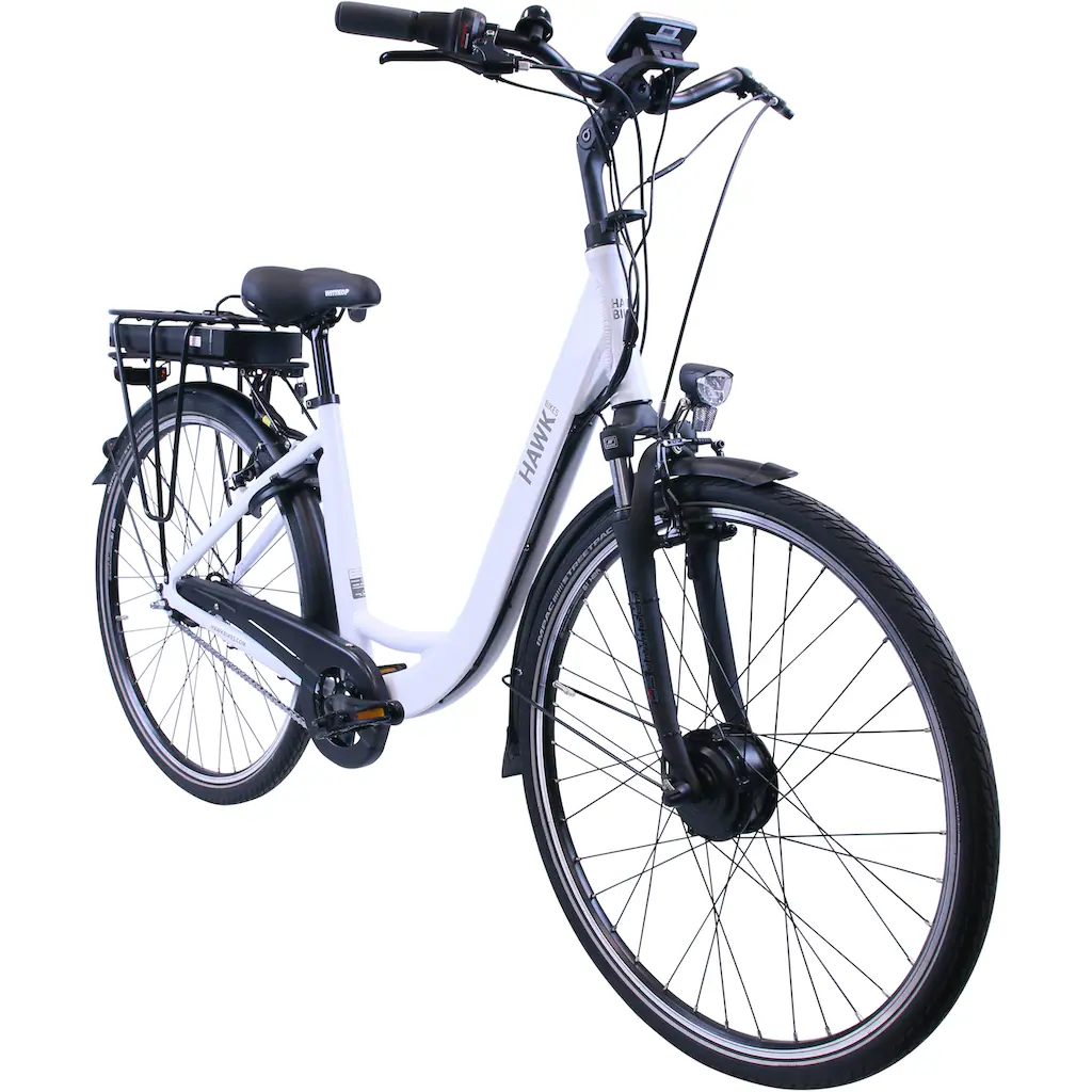 HAWK Bikes E-Bike »eCity Wave« 7 Gang Shimano Nexus 7-Gang Frontmotor 250 W Pedelec Elektrofahrrad für Damen u. Herren Cityrad auf Rechnung online kaufen Flash Sale