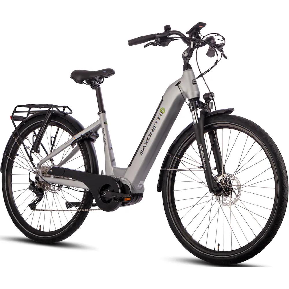 SAXONETTE E-Bike »Quantum Sport Wave« 10 Gang Shimano Mittelmotor 250 W Pedelec Elektrofahrrad für Damen u. Herren Trekkingrad auf Rechnung Black Friday