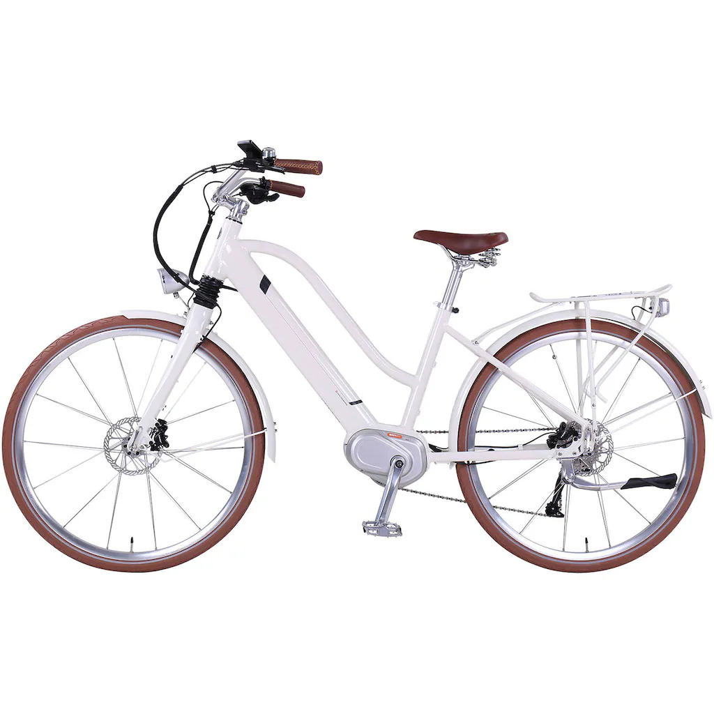 eGO Movement E-Bike »Classic 25 Cleopatra Trapez 45 cm Weiß 28"« 10 Gang Shimano Deore Mittelmotor 250 W Pedelec Elektrofahrrad für Damen u. Herren Cityrad auf Rechnung online bestellen Saisonale Angebote