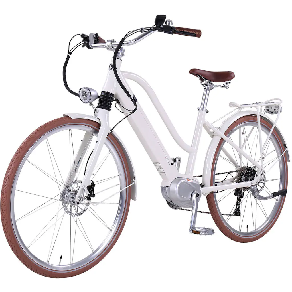 eGO Movement E-Bike »Classic 25 Cleopatra Trapez 45 cm Weiß 28"« 10 Gang Shimano Deore Mittelmotor 250 W Pedelec Elektrofahrrad für Damen u. Herren Cityrad auf Rechnung online bestellen Saisonale Angebote