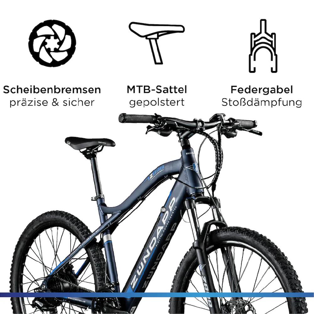 Zündapp E-Bike »Z898« 24 Gang Heckmotor 250 W E-Bike E Mountainbike 27 5 Zoll Pedelec 170 - 190 cm Hardtail MTB auf Rechnung kaufen Riesige Ersparnisse